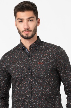 New Zealand Auckland, Camasa din amestec de bumbac cu imprmeu floral Pakarae, Verde inchis/Rosu/Albastru, M New Zealand Auckland, Camasa din amestec de bumbac cu imprmeu floral Pakarae, Verde inchis/Rosu/Albastru, M