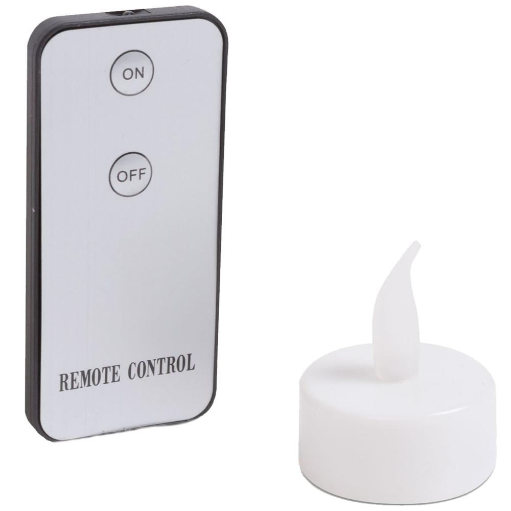 Set 10 Lumanari cu LED si Telecomanda, Imitatie Flacara, Baterii Incluse