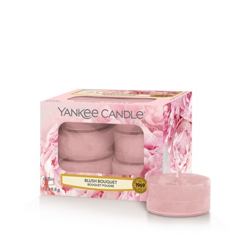 Set 12 lumanari parfumate tip pastila Blush Bouquet, Yankee Candle Set 12 lumanari parfumate tip pastila Blush Bouquet, Yankee Candle