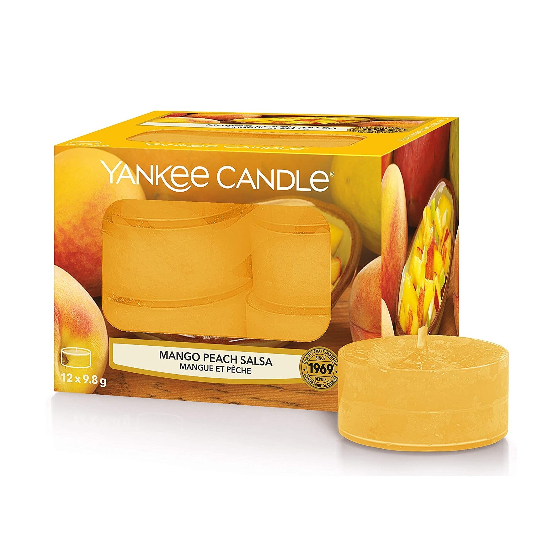 Set 12 lumanari parfumate tip pastila Mango Peach Salsa, Yankee Candle