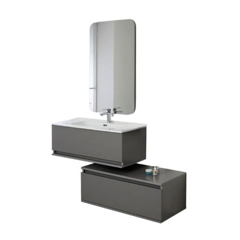 Set Mobilier de baie Pastello, suspendat, 90x47x70 cm, gri Set Mobilier de baie Pastello, suspendat, 90x47x70 cm, gri