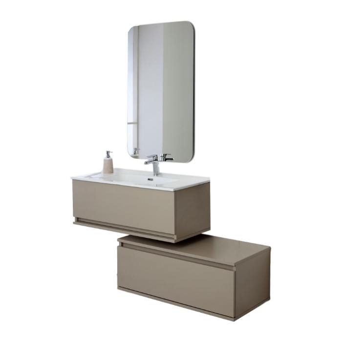 Set Mobilier de baie Pastello Design, suspendat, 90x47x70 cm, bej