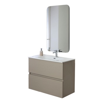 Set Mobilier de baie Pastello Compact, suspendat, 90x47x60 cm, bej Set Mobilier de baie Pastello Compact, suspendat, 90x47x60 cm, bej