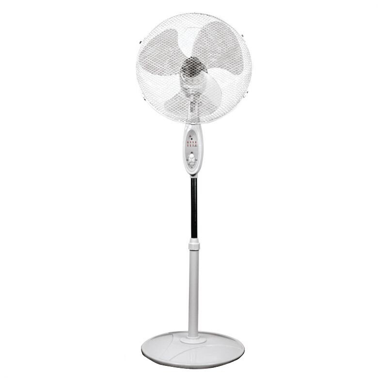 Ventilator cu picior, diametru 40 cm, 40W, silentios, cu telecomanda, 3 moduri de functionare, programabil pana la 7.5 h, alb