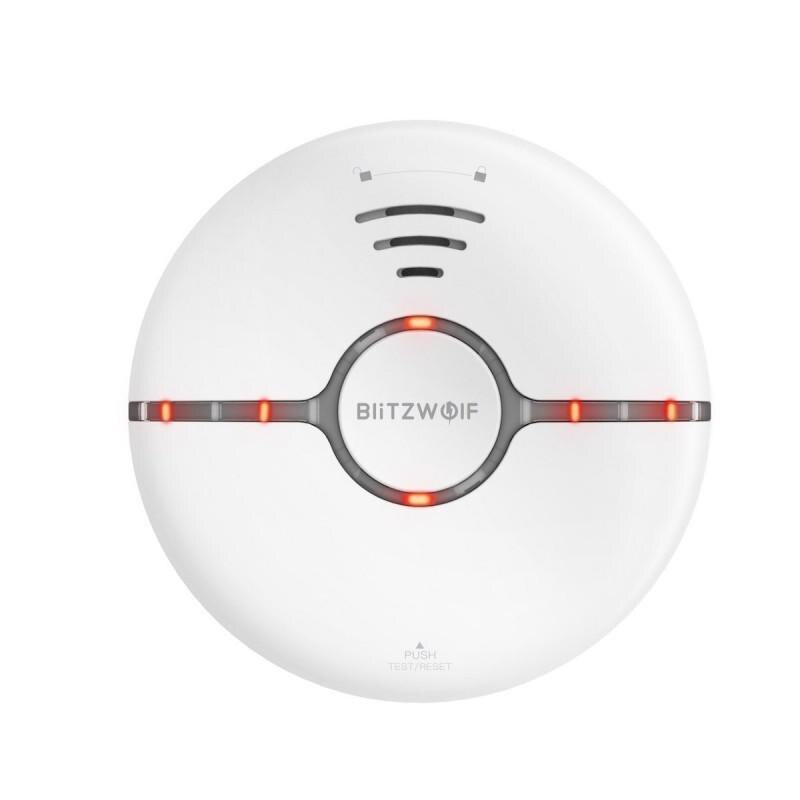 Detector de fum BlitzWolf BW-IS7 Smart, LED, Raza 30m, 85dB, Alerte mobil, Wi-Fi, Alb