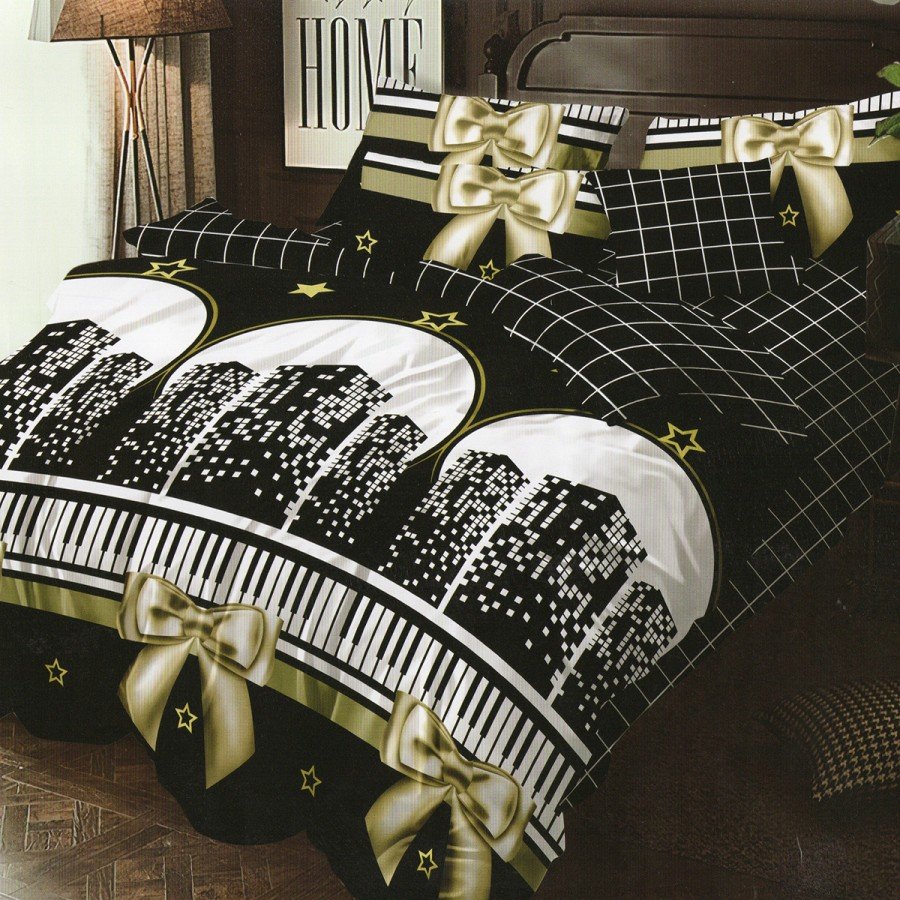 Set Lenjerie de pat dublu finet 6 piese cu Pilota 200 x 220 cm si 2 perne, Ralex Pucioasa, PFN605