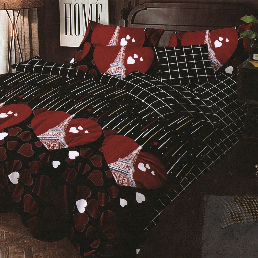 Set Lenjerie de pat dublu finet 6 piese cu Pilota 200 x 220 cm si 2 perne, Ralex Pucioasa, PFN604