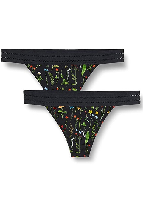 Găsiți set tanga dama Iris&Lilly, 2 perechi, Negru mat