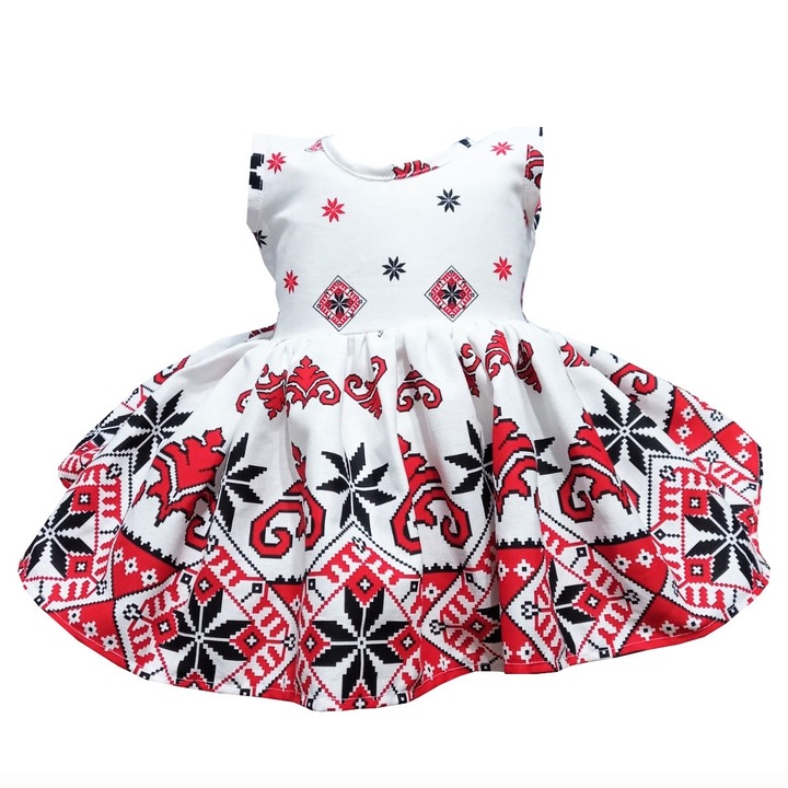 Rochie fete MCF traditionana Ardeal multicolora de vara bumbac