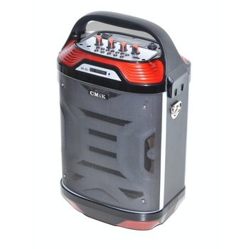 Boxa portabila Cmik, Putere 25W, cu Bluetooth, USB, TF, FM Radio, cu Microfon, Negru cu Rosu Boxa portabila Cmik, Putere 25W, cu Bluetooth, USB, TF, FM Radio, cu Microfon, Negru cu Rosu