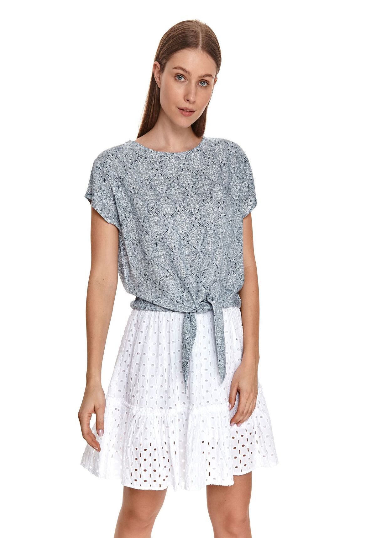 Bluza dama cu maneci scurte, TOP SECRET, SBK2706, Albastru inchis