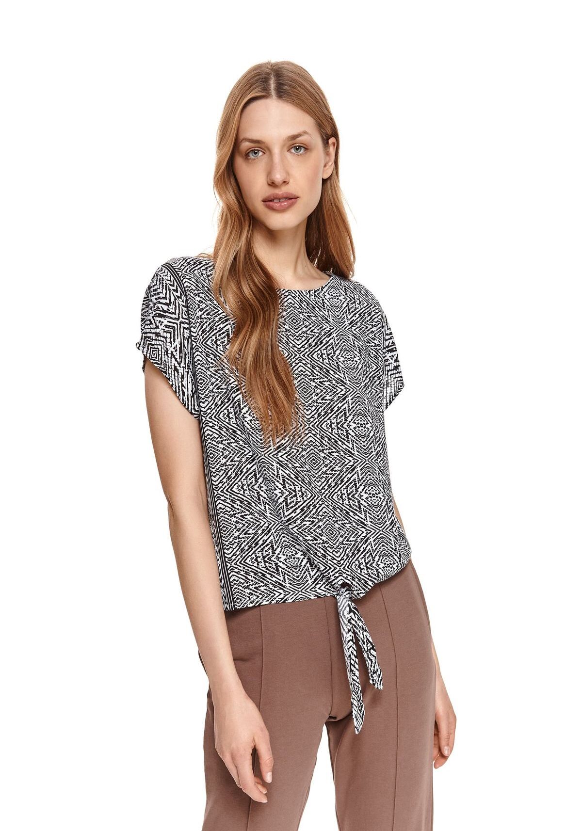 Bluza dama cu maneci scurte, TOP SECRET, SBK2724, Negru