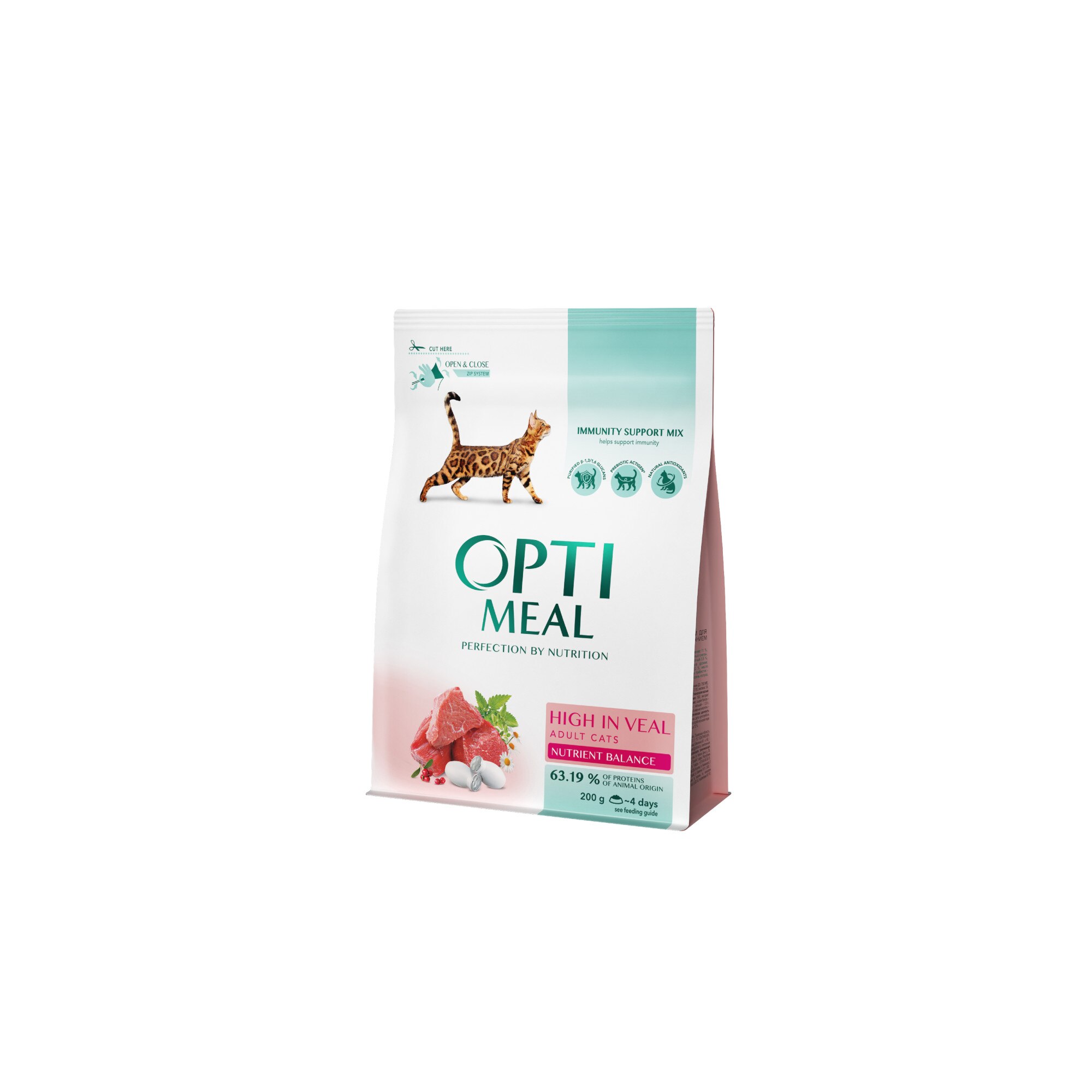 Hrana uscata completa Optimeal pentru pisici adulte - cu Vita, 200g