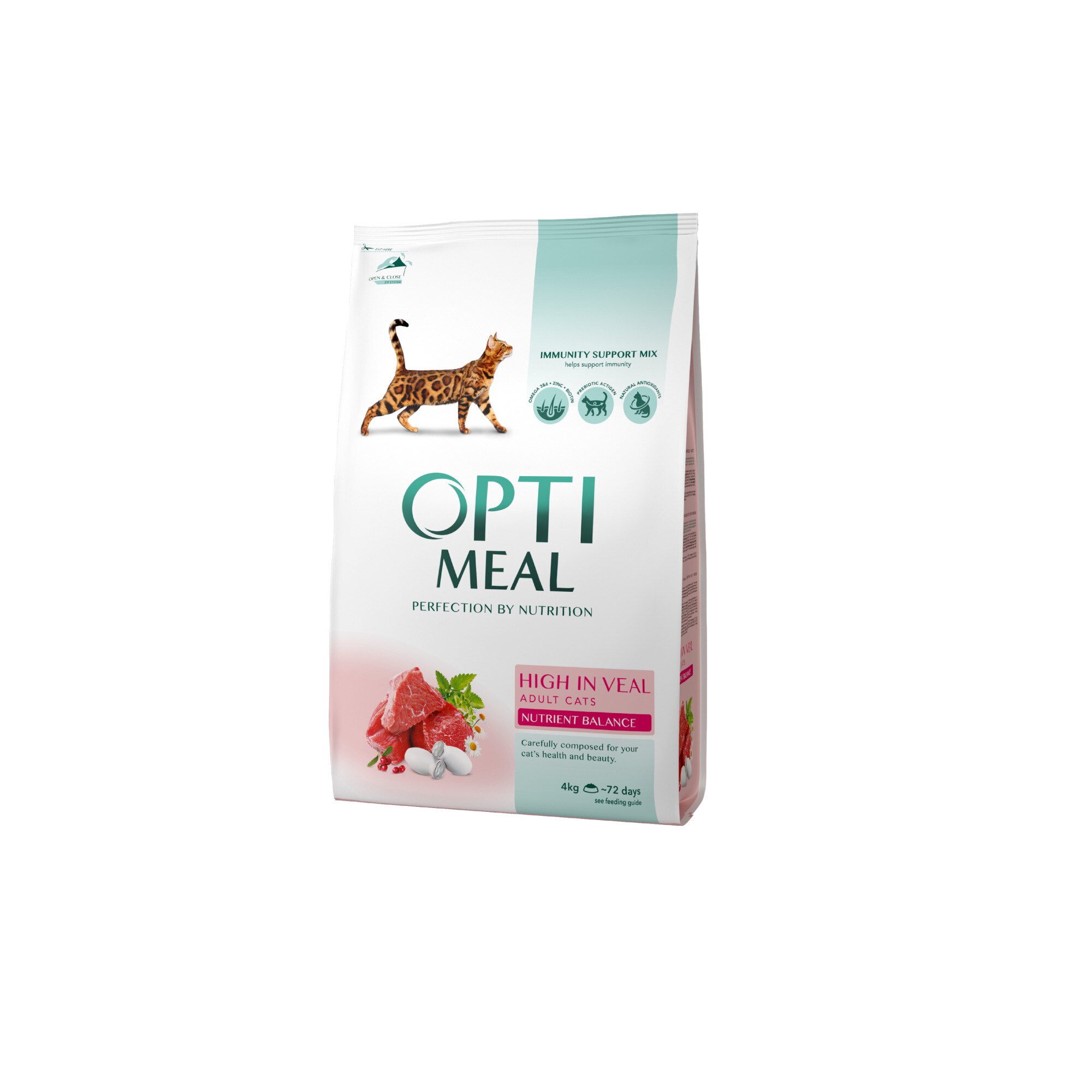 Hrana uscata completa Optimeal pentru pisici adulte - cu Vita, 4kg