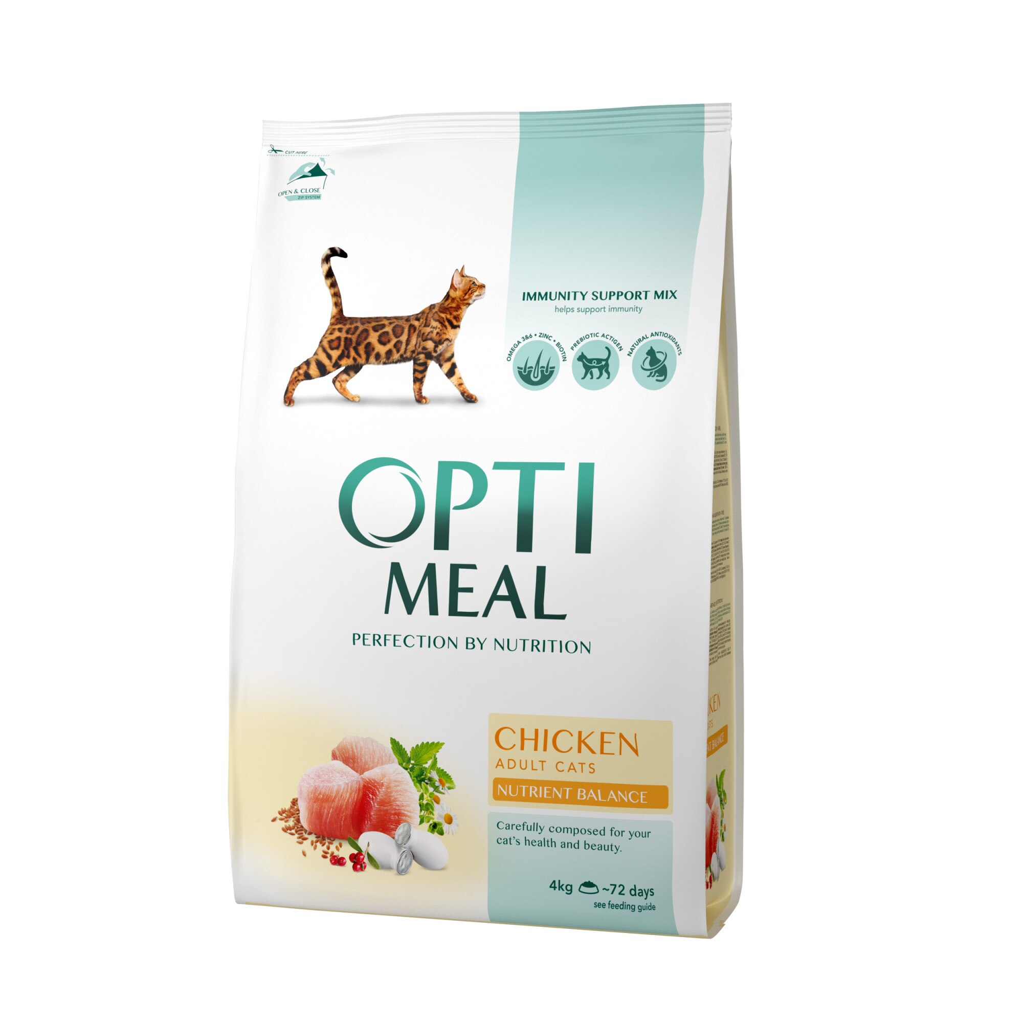 Hrana uscata completa Optimeal pentru pisici adulte cu Pui, 4kg