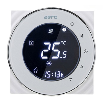 Termostat AERO THP6000UHPW White, Wi-Fi, pentru Incalzire Pardoseala, Centrala Termica, Incalzire Electrica, Smart, Programabil Termostat AERO THP6000UHPW White, Wi-Fi, pentru Incalzire Pardoseala, Centrala Termica, Incalzire Electrica, Smart, Programabil