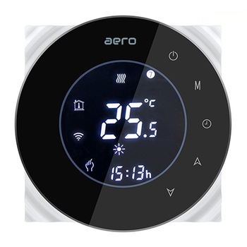 Termostat AERO THP6000UHPW Black, Wi-Fi, pentru Incalzire Pardoseala, Centrala Termica, Incalzire Electrica, Smart, Programabil Termostat AERO THP6000UHPW Black, Wi-Fi, pentru Incalzire Pardoseala, Centrala Termica, Incalzire Electrica, Smart, Programabil