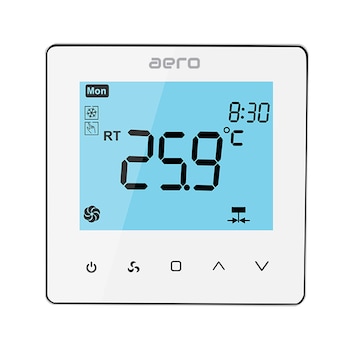 Termostat AERO TP528FC2 White, 2 tevi, pentru Ventiloconvector, Incalzire, Racire, Ventilatie, Smart, Programabil, Alb Termostat AERO TP528FC2 White, 2 tevi, pentru Ventiloconvector, Incalzire, Racire, Ventilatie, Smart, Programabil, Alb