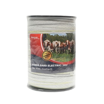 Rola banda multicolor, latime 20mm 5x0.3mm SS lungime 200m gard electric Breckner Germany Rola banda multicolor, latime 20mm 5x0.3mm SS lungime 200m gard electric Breckner Germany