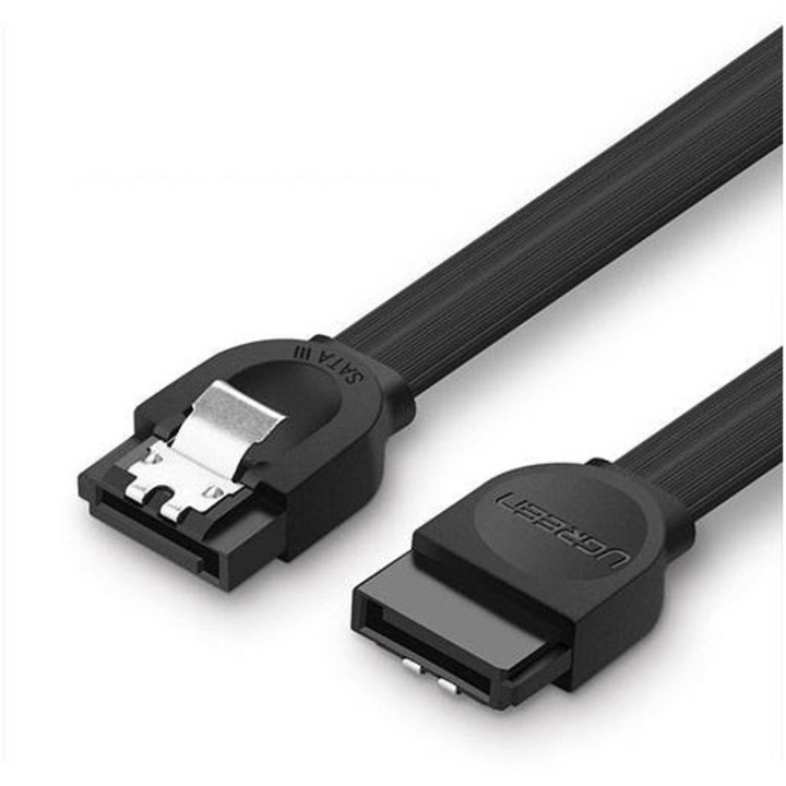 Cablu pentru transfer de date UGREEN US217, 2x SATA, 450Mbps, 50cm, Negru