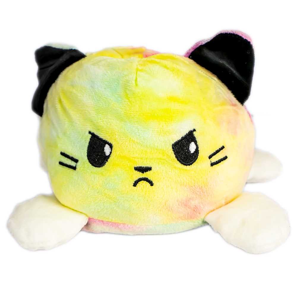 Jucarie reversibila din plus, pisica, 20 cm, Multicolor pastel 