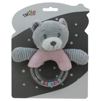 Jucarie plus, ursulet, roz cu gri, 14 cm Jucarie plus, ursulet, roz cu gri, 14 cm