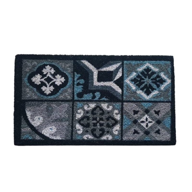 Covoras intrare, cocos, 40x70 cm, negru multicolor