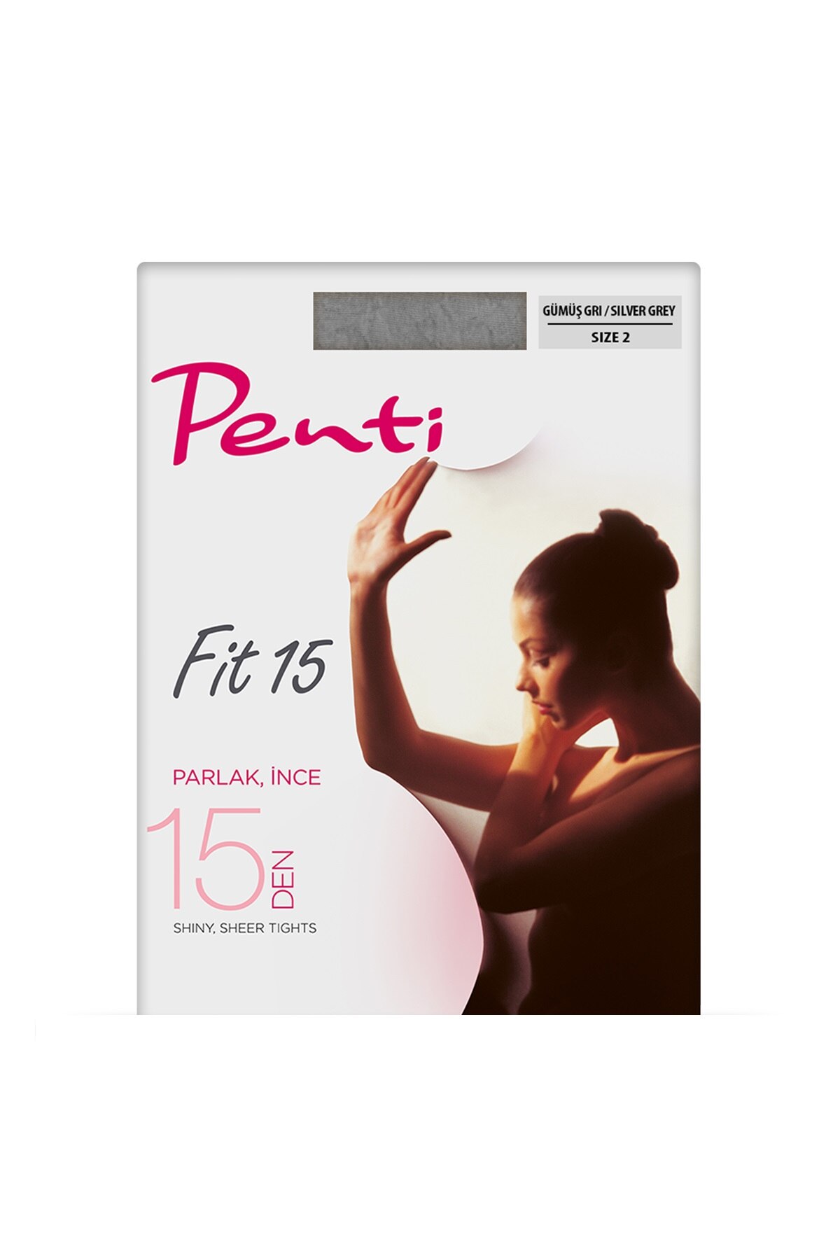 Dres dama Fit, Penti, 15 DEN, Argintiu