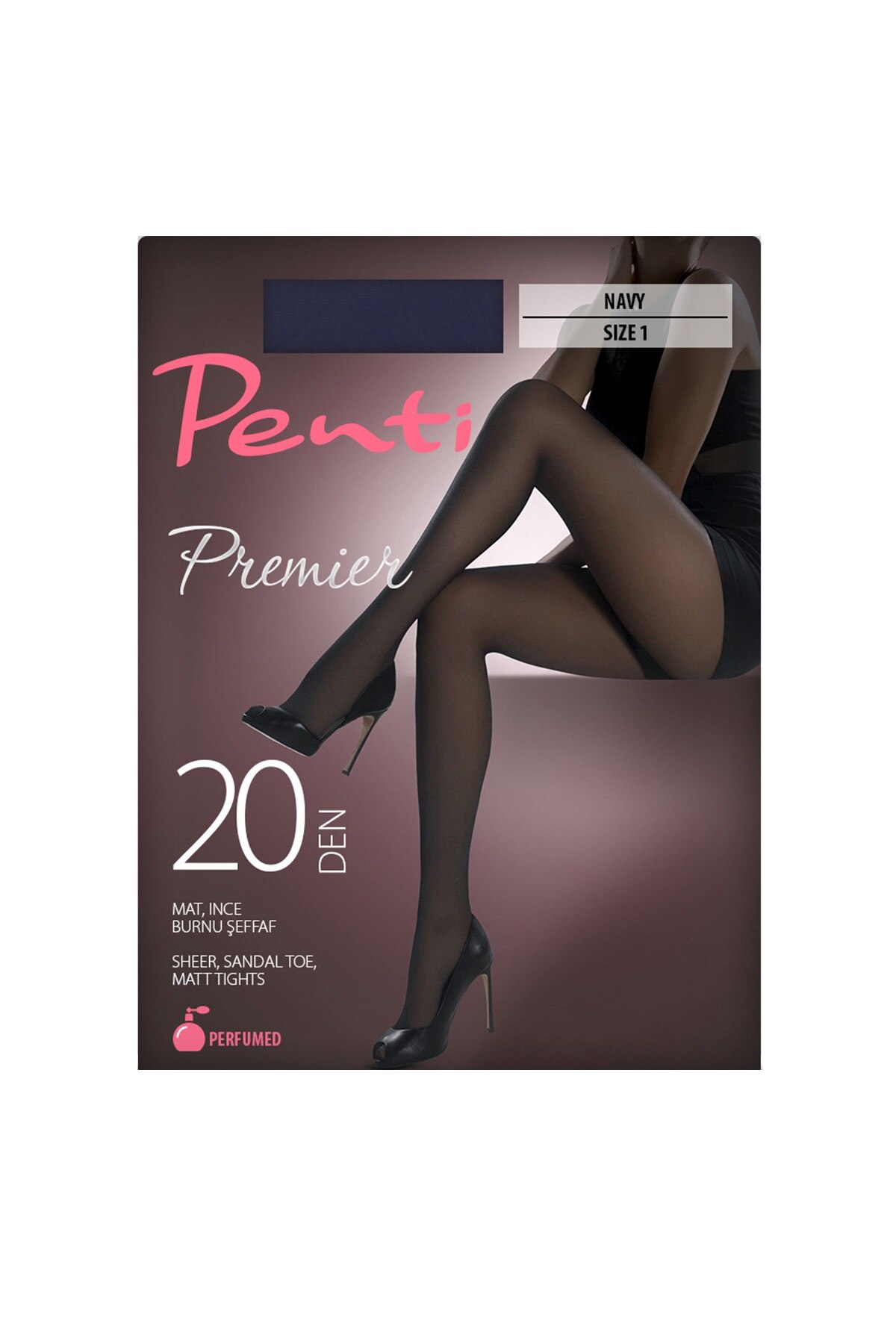 Dres dama cu capsule de parfum si degete transparente Premier, Penti, 20 DEN, 11496, albastru inchis, marimea 1