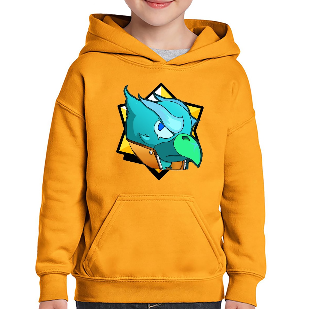 Hanorac copii Snow Crow Brawl Stars, portocaliu, marime 9-11 ani