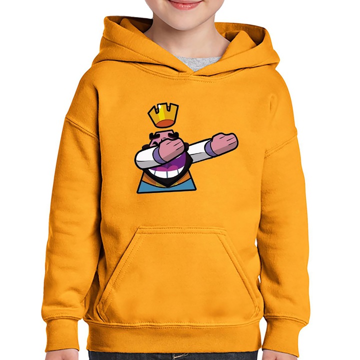 Hanorac copii Fortnite King Clash Royale Clans, Portocaliu