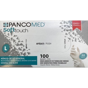 Set 100 Mănuși din polietilenă fără pudră, alb, Marimea L Set 100 Mănuși din polietilenă fără pudră, alb, Marimea L