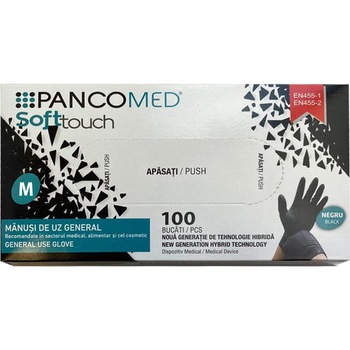 Set 100 Mănuși din polietilenă fără pudră, negru, Marimea M Set 100 Mănuși din polietilenă fără pudră, negru, Marimea M