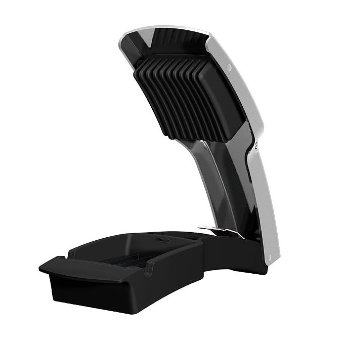 Feliator manual Gefu, Otel inoxidabil, Pentru fructe/legume, Negru/Alb