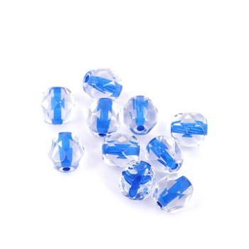Set 10 margele creative din sticla rotunde - transparent cu mijloc albastru Set 10 margele creative din sticla rotunde - transparent cu mijloc albastru