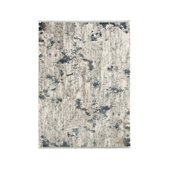 Covor din fibre acrilice, Colectie adonis, stil modern, model 1911 B, culoare Gri/Turcoaz 100 x 200 cm