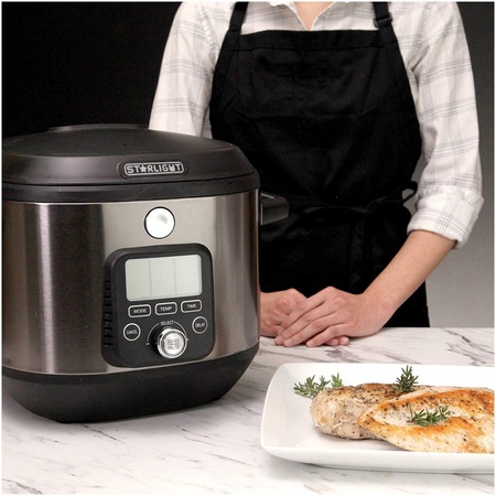 Multicooker Star-Light SOUS VIDE MCB-612VBL,1200W, 5.5l, Control Digital, 8 Functii de gatire, Oala anti-aderenta, Gratar SOUS VIDE, Lingura, Cana de masurare, Negru