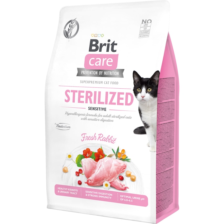 Hrana uscata pentru pisici Brit Care GF, Sterilized Sensitive, 400 g