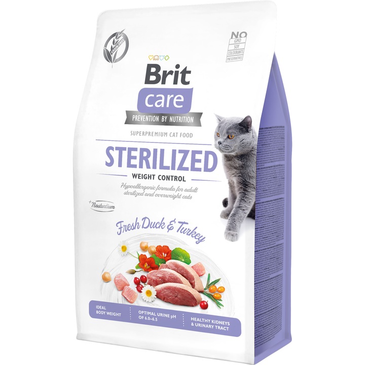 Hrana uscata pentru pisici Brit Care GF, Sterilized Weight Control, 400 g
