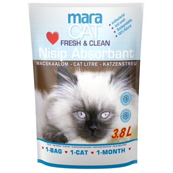 Asternut igienic pentru pisici Maravet Maracat, Silicat, 3.8 l Asternut igienic pentru pisici Maravet Maracat, Silicat, 3.8 l