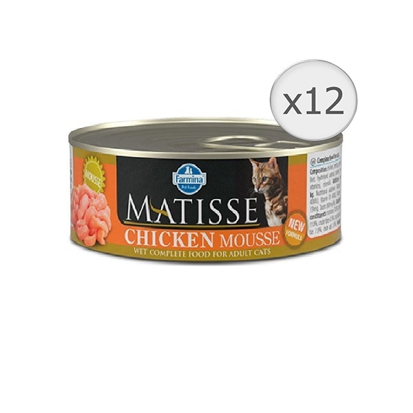Hrana umeda pentru pisici Matisse Mousse, Pui, 12x85 g