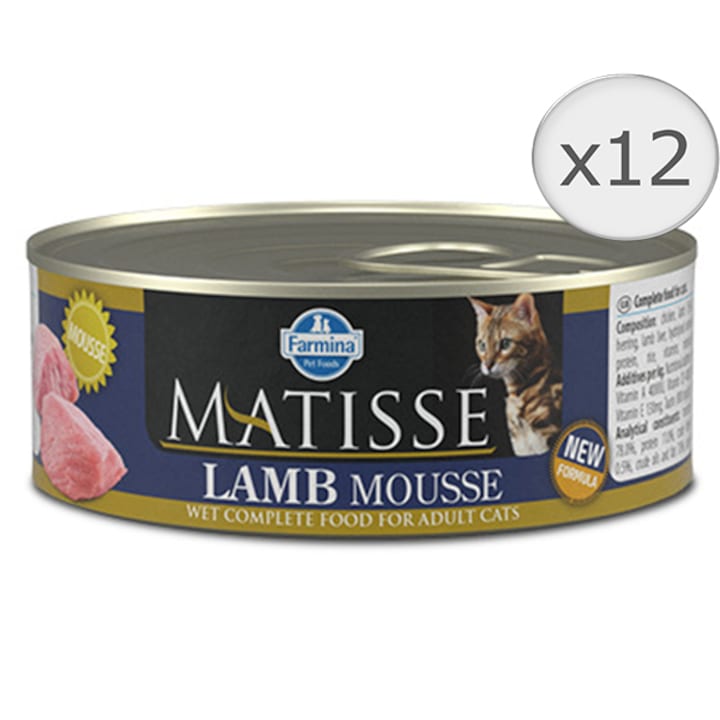 Matisse Adult Nedves macskaeledel, Bárány Mousse, 12 x 85 g