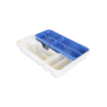 Suport Organizare Tacamuri Tontarelli Dublu Plastic 31 X 39,5 x 7 cm Alb/Albastru Suport Organizare Tacamuri Tontarelli Dublu Plastic 31 X 39,5 x 7 cm Alb/Albastru