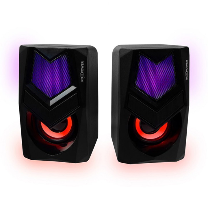 Boxe pc Roxpower Rgb 2.0 YM- 114HP, 3W, negru