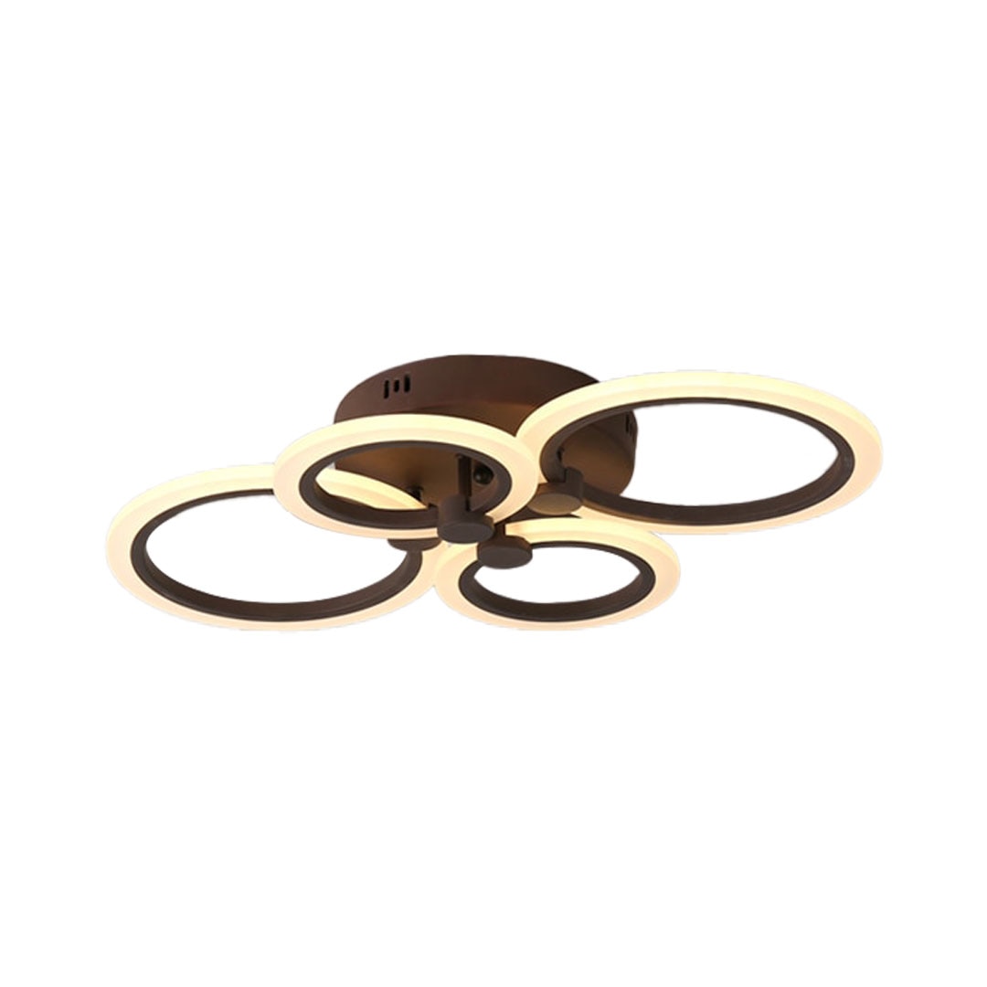 Lustra LED STARKE cu aplicatie pentru telefon, 2.4 GHz, intensitate reglabila, lumina calda/neutra/rece, acril exterior, maro, 112W