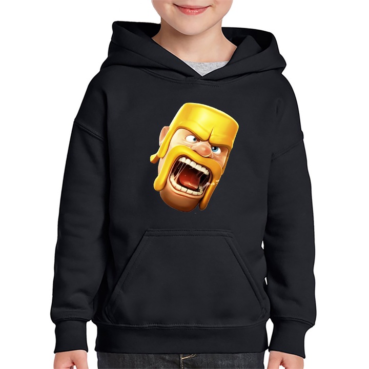 Hanorac copii Barbarian Clash Royale of Clans, negru, marime 9-11 ani