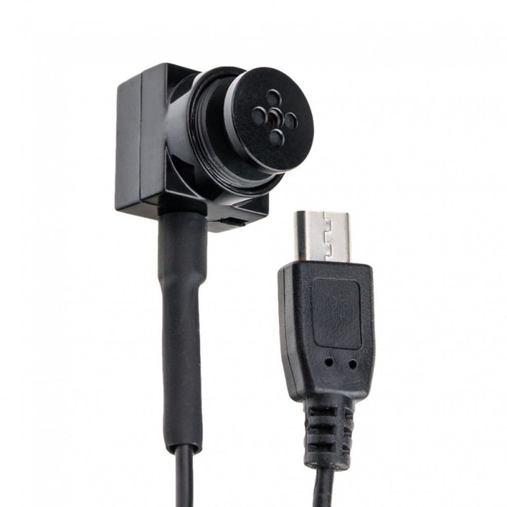 Mini camera spion in forma de nasture, OTG, SNV-U3A, Pentru streaming, Rezolutie 1280 x 720 px, Negru