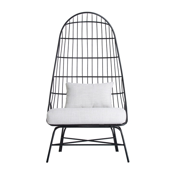 Scaun, LASTDECO, LLERENA, 80x80x153 cm, Alb/Negru