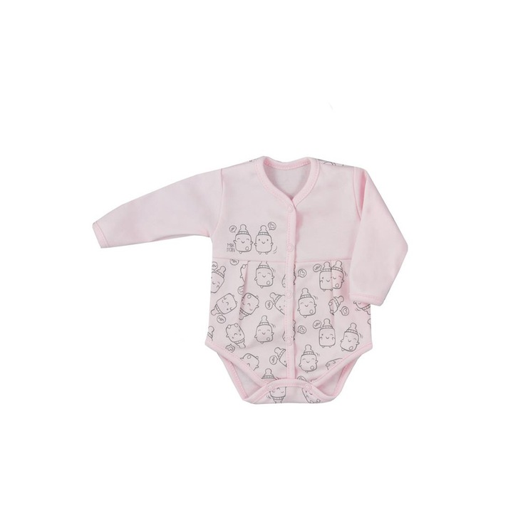 Body cu maneca lunga pentru fete Butelki Koala 06-694R_68 cm, Roz 16513