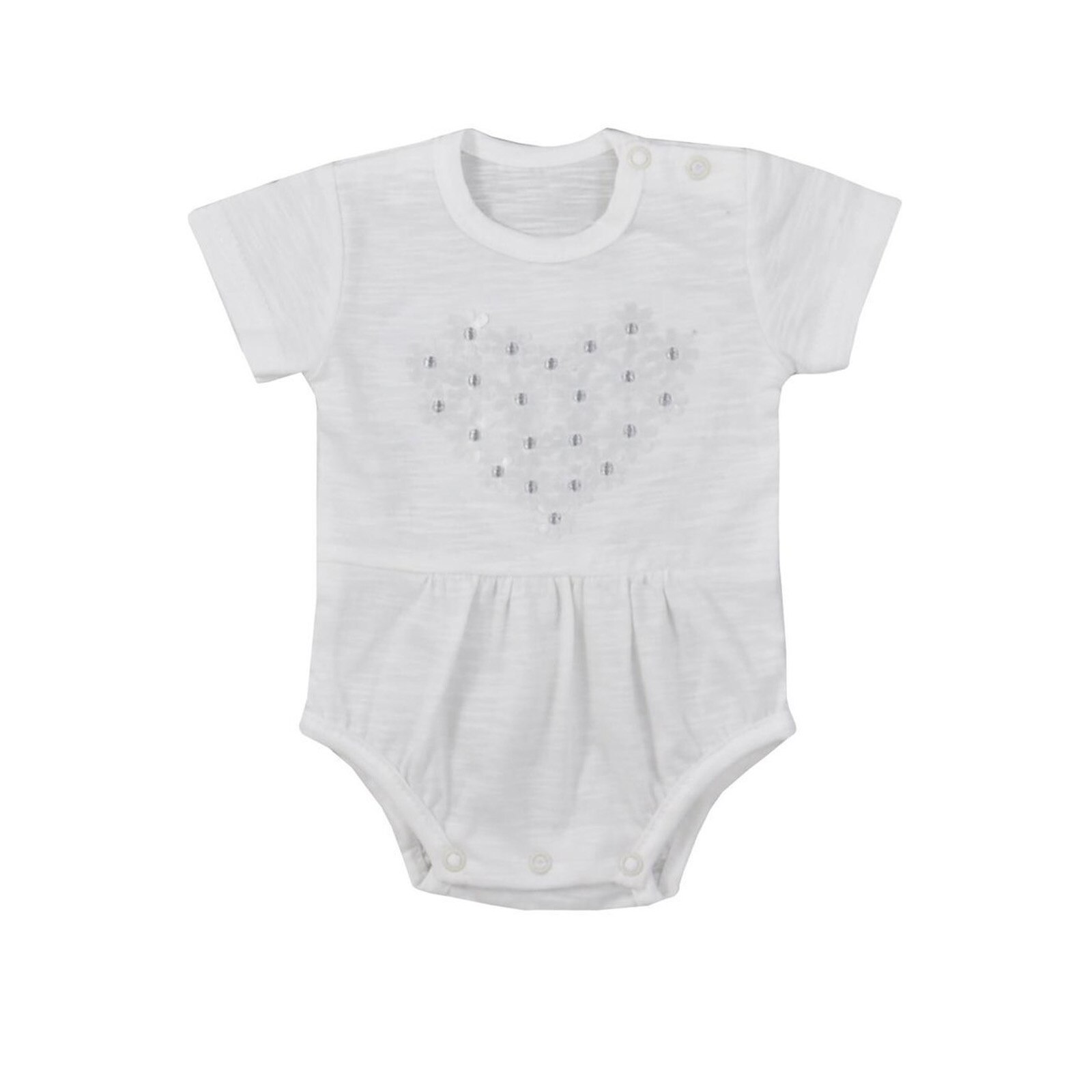 Body cu maneca scurta pentru fete Koala Marcelinka 08-574A, Alb 62 cm